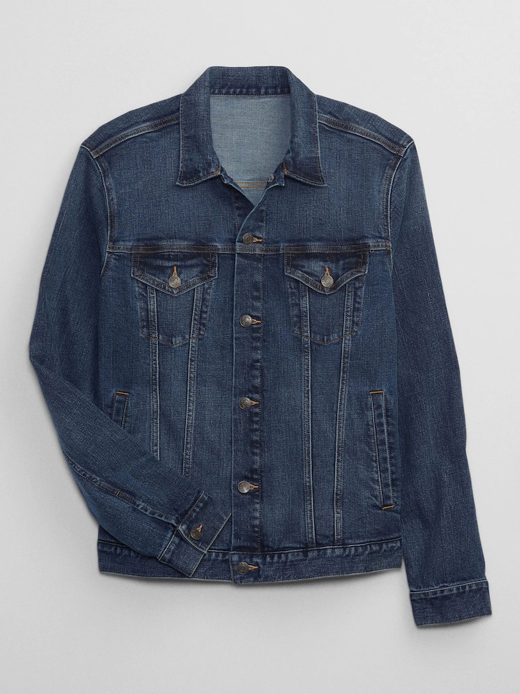 Gap Dark Blue Icon Denim Long Sleeve Jacket with Washwell - Image 3 of 3
