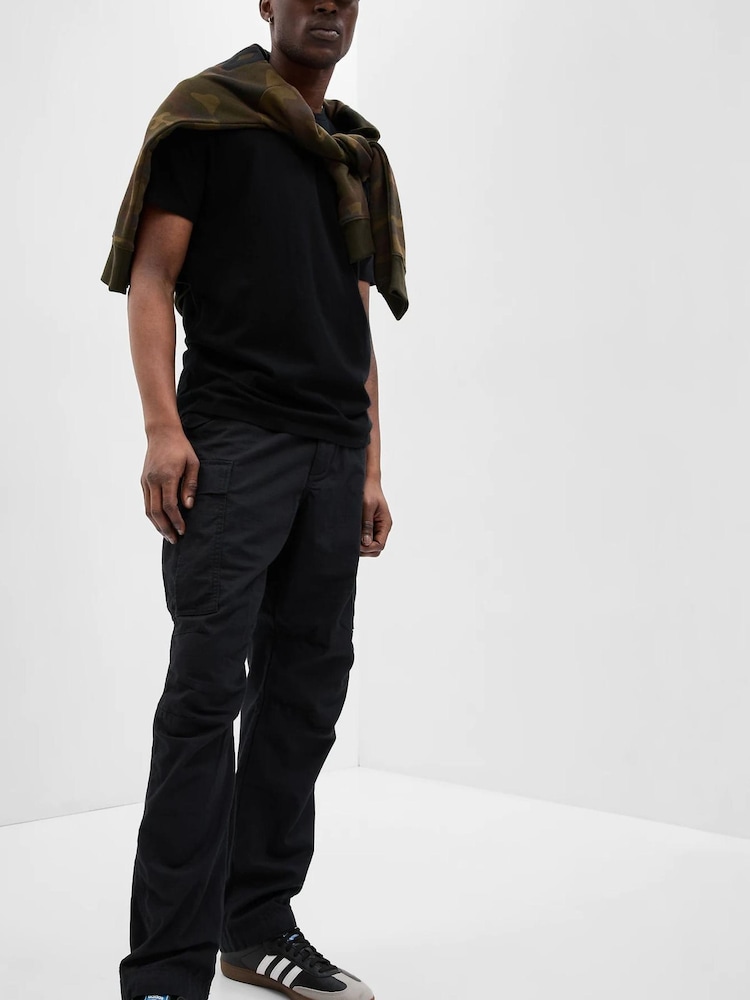 Gap Black Cargo Straight Trousers - Image 1 of 2 Gap Black Cargo Straight Trousers - Image 1 of 2