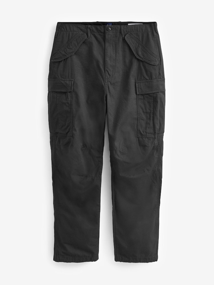 Gap Black Cargo Straight Trousers - Image 2 of 2 Gap Black Cargo Straight Trousers - Image 2 of 2