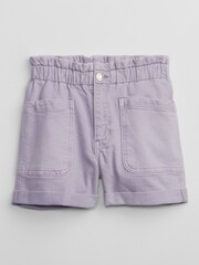 Gap Purple High Rise Paperbag Mom Denim Shorts - Image 1 of 2
