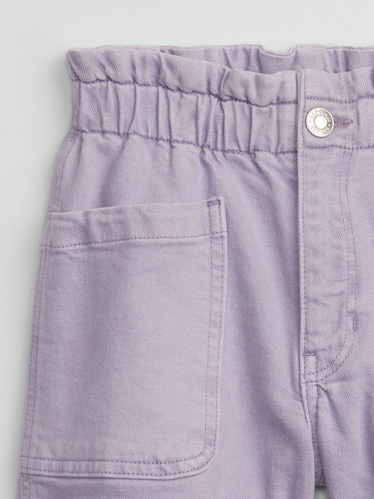Gap Purple High Rise Paperbag Mom Denim Shorts - Image 2 of 2
