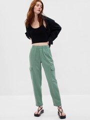 Gap Green Twill Cargo Trousers - Image 1 of 4