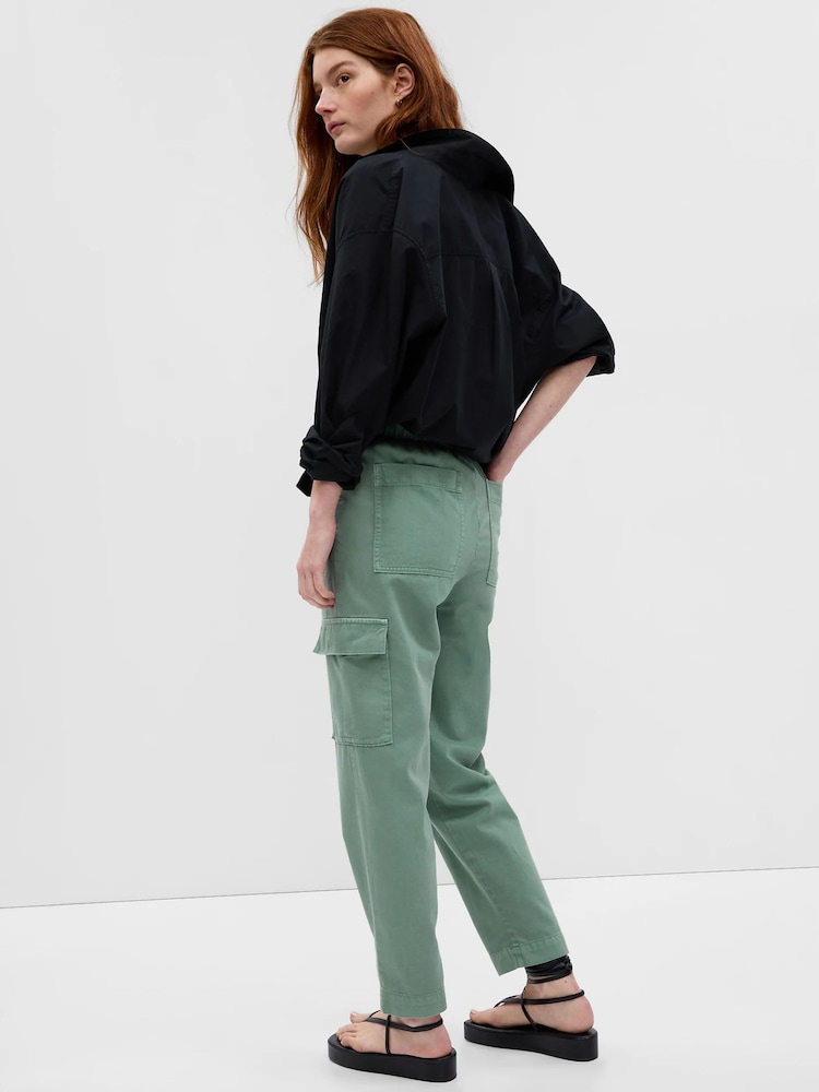 Gap Green Twill Cargo Trousers - Image 2 of 4