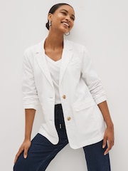 Gap White Linen Cotton Blazer - Image 1 of 4