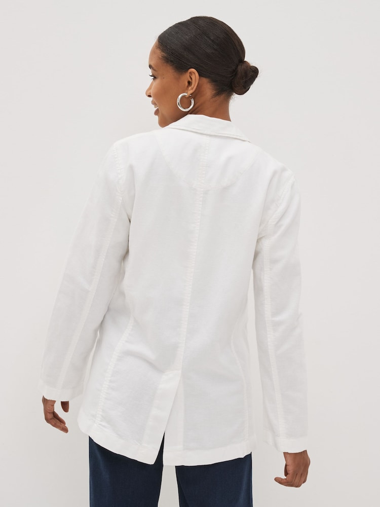 Gap White Linen Cotton Blazer - Image 2 of 4