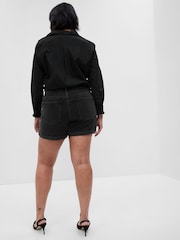 Gap Black Light Destructed Denim Mid Rise Girlfriend Shorts - Image 4 of 5