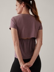 Athleta Purple Short Sleeve Crew Neck Air Out T-Shirt - Image 2 of 5
