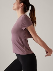 Athleta Purple Short Sleeve Crew Neck Air Out T-Shirt - Image 4 of 5