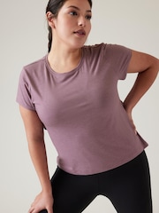 Athleta Purple Short Sleeve Crew Neck Air Out T-Shirt - Image 5 of 5