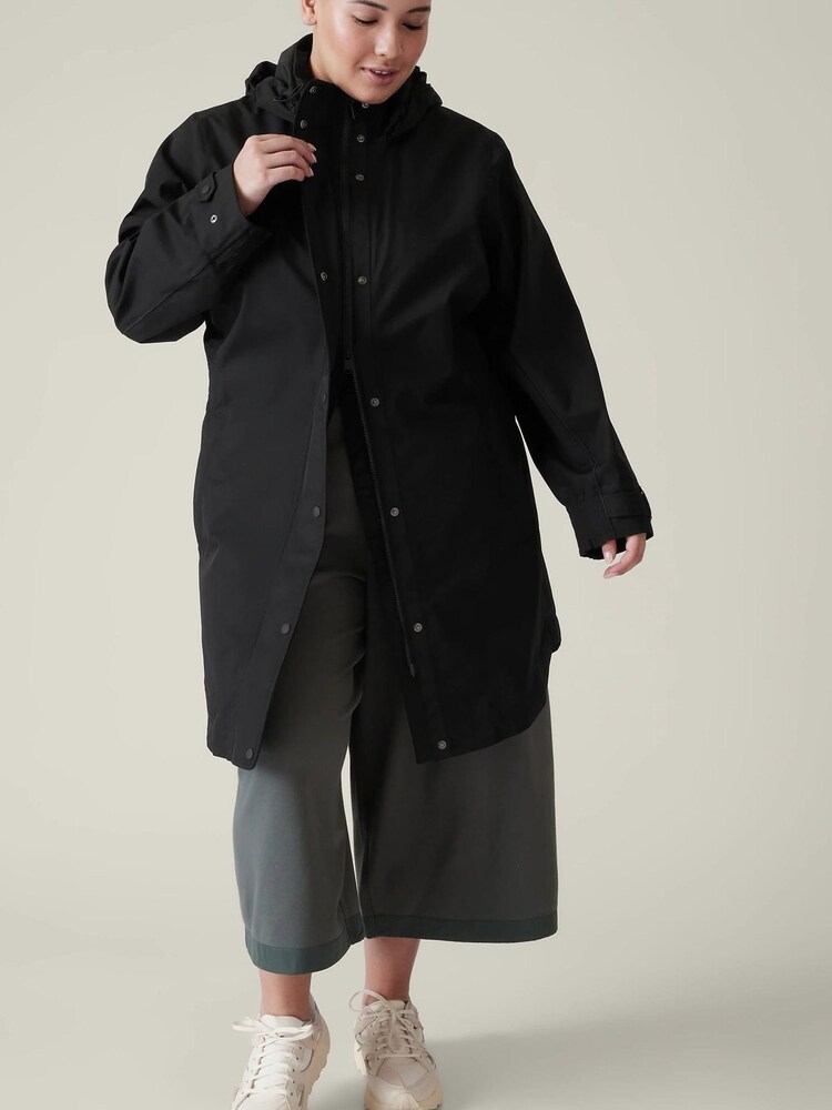 Athleta Black Waterproof Hooded Parka - Image 1 of 1