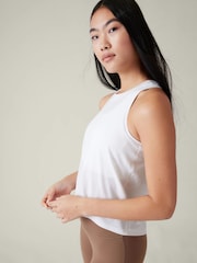 Athleta White Crew Neck Muscle Tank - Image 4 of 6