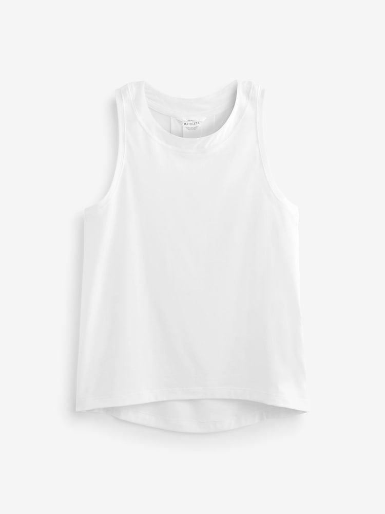 Athleta White Crew Neck Muscle Tank - Image 6 of 6