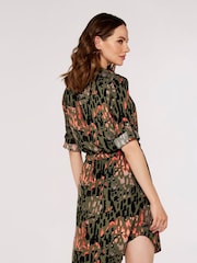 Apricot Green & Orange Brushstroke Drawstring Dress - Image 2 of 4