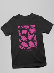 All + Every Black SmileyWorld Melted Pink Face Kids T-Shirt - Image 2 of 3