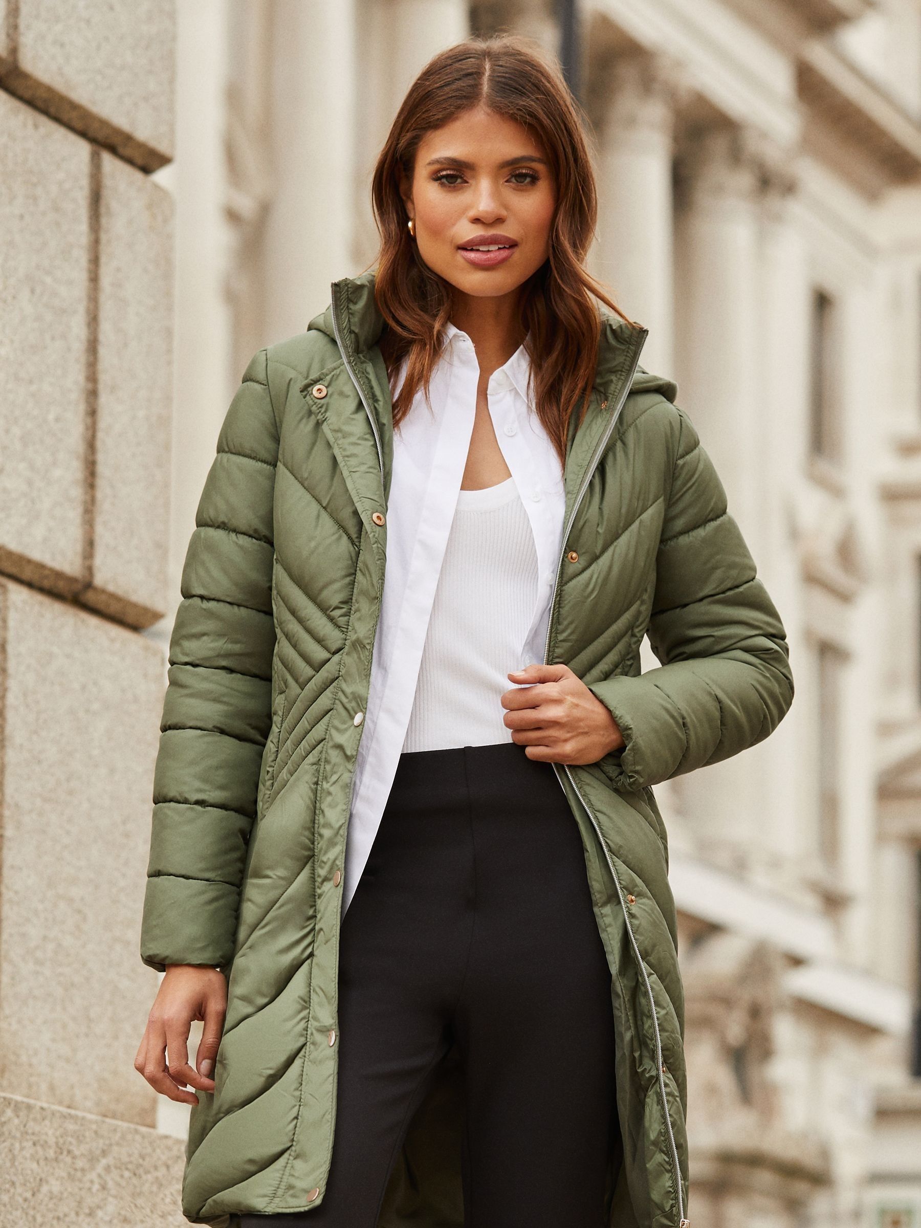 Next green padded coat on sale