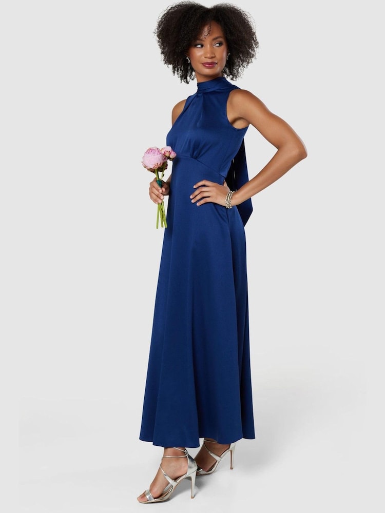 Closet Navy Blue High Neck Bridesmaid Dress - Image 1 of 1