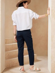 Banana Republic Blue Slim Refined Stretch Cargo Trousers - Image 2 of 5