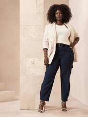 Banana Republic Blue Slim Refined Stretch Cargo Trousers - Image 3 of 5