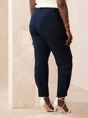 Banana Republic Blue Slim Refined Stretch Cargo Trousers - Image 4 of 5