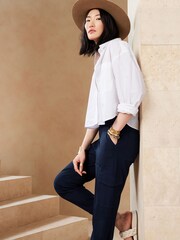 Banana Republic Blue Slim Refined Stretch Cargo Trousers - Image 5 of 5
