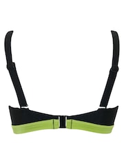 Pour Moi Black/ Lime Non Padded Colour Block Bikini Top - Image 5 of 5