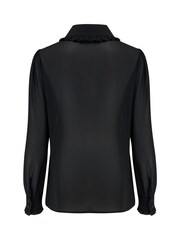 Pour Moi Black Nico Frill Detail Chiffon Shirt - Image 4 of 4