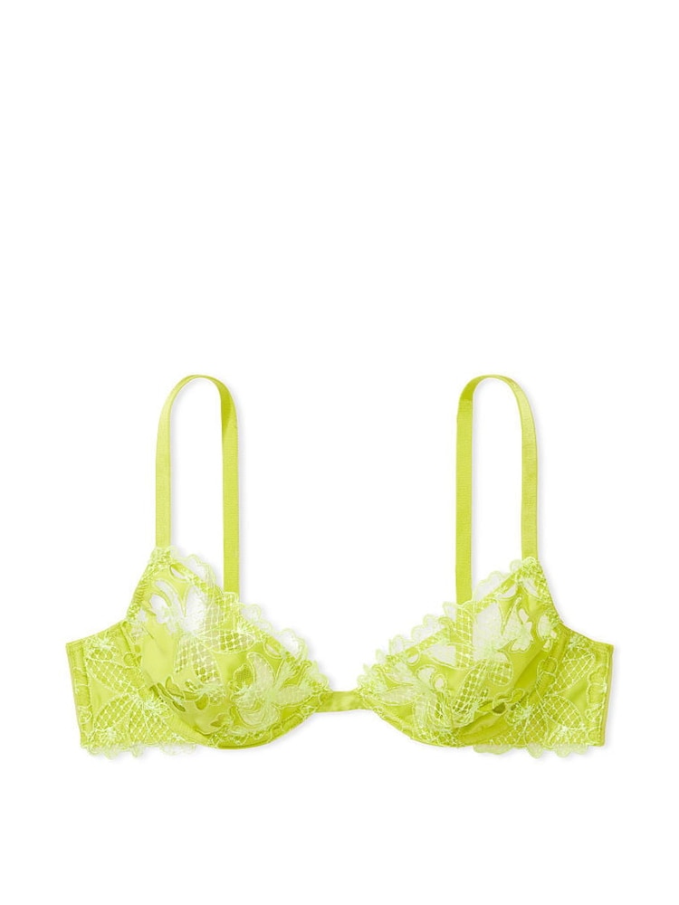 Victoria's Secret Limelight Green Floral Embroidered Demi Bra - Image 4 of 4