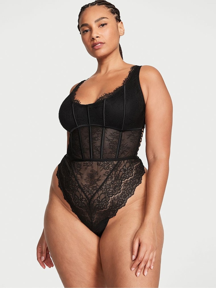 Victoria's Secret Black Lace Bodysuit - Image 1 of 3