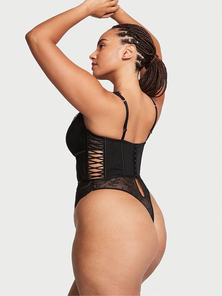 Victoria's Secret Black Lace Bodysuit - Image 2 of 3