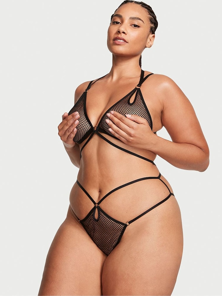 Victoria's Secret Black Fishnet Bodysuit - Image 1 of 3