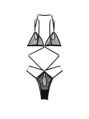 Victoria's Secret Black Fishnet Bodysuit - Image 3 of 3