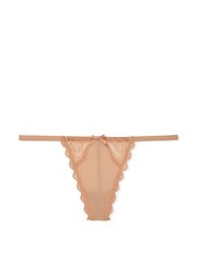 Victoria's Secret Sweet Praline Nude Lace Trim G String Knickers - Image 3 of 3