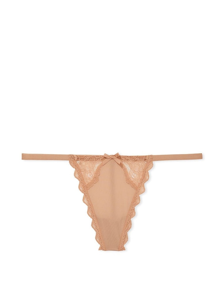 Victoria's Secret Sweet Praline Nude Lace Trim G String Knickers - Image 3 of 3