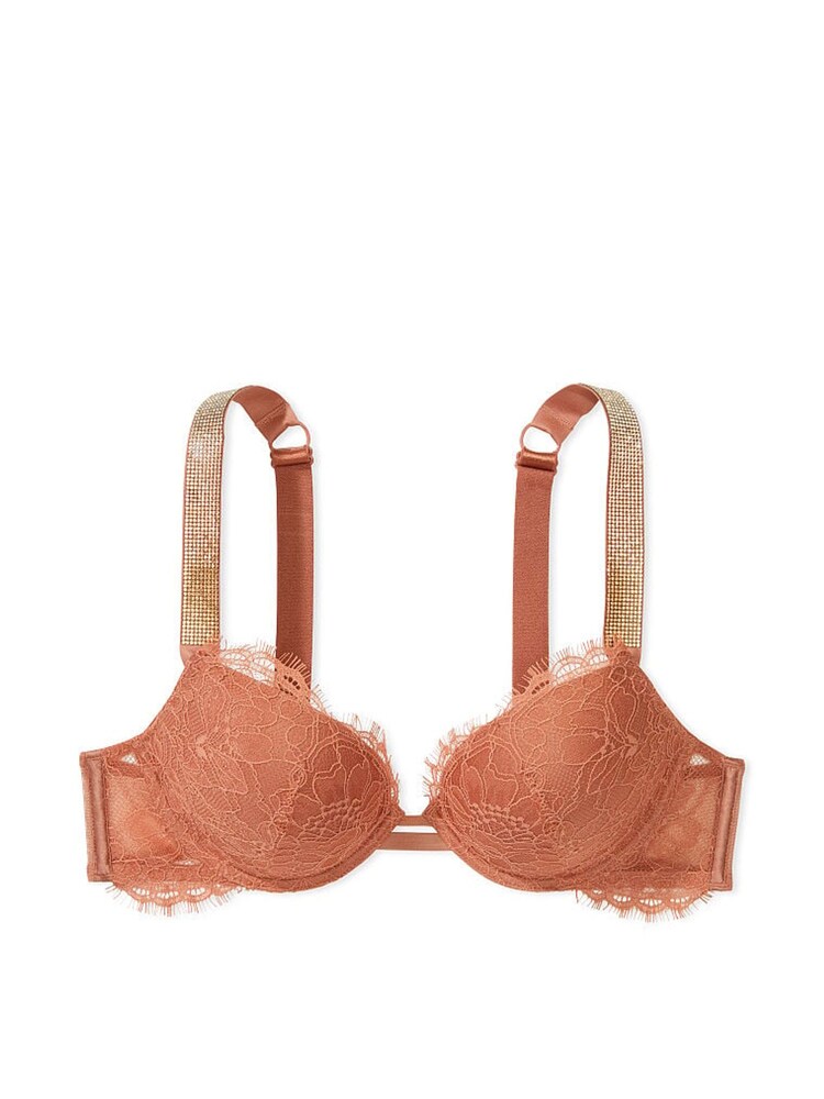 Victoria's Secret Chemise Nude Lace Shine Strap Push Up Bra - Image 3 of 3