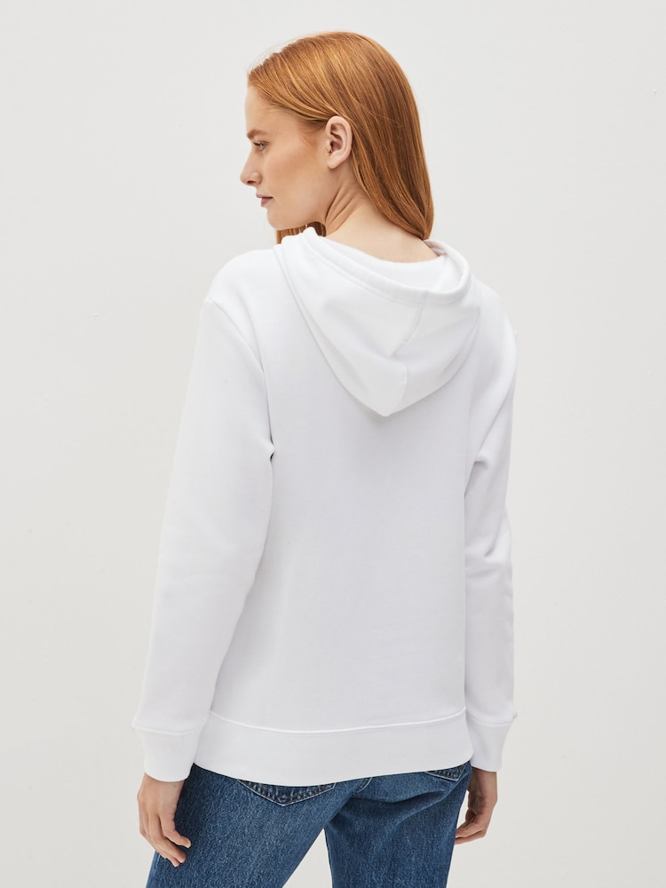 Gap White Arch Logo Fleece Hoodie - Image 2 of 4 Gap White Arch Logo Fleece Hoodie - Image 2 of 4