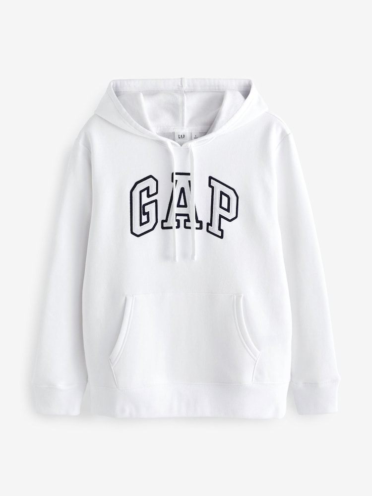 Gap White Arch Logo Fleece Hoodie - Image 4 of 4 Gap White Arch Logo Fleece Hoodie - Image 4 of 4