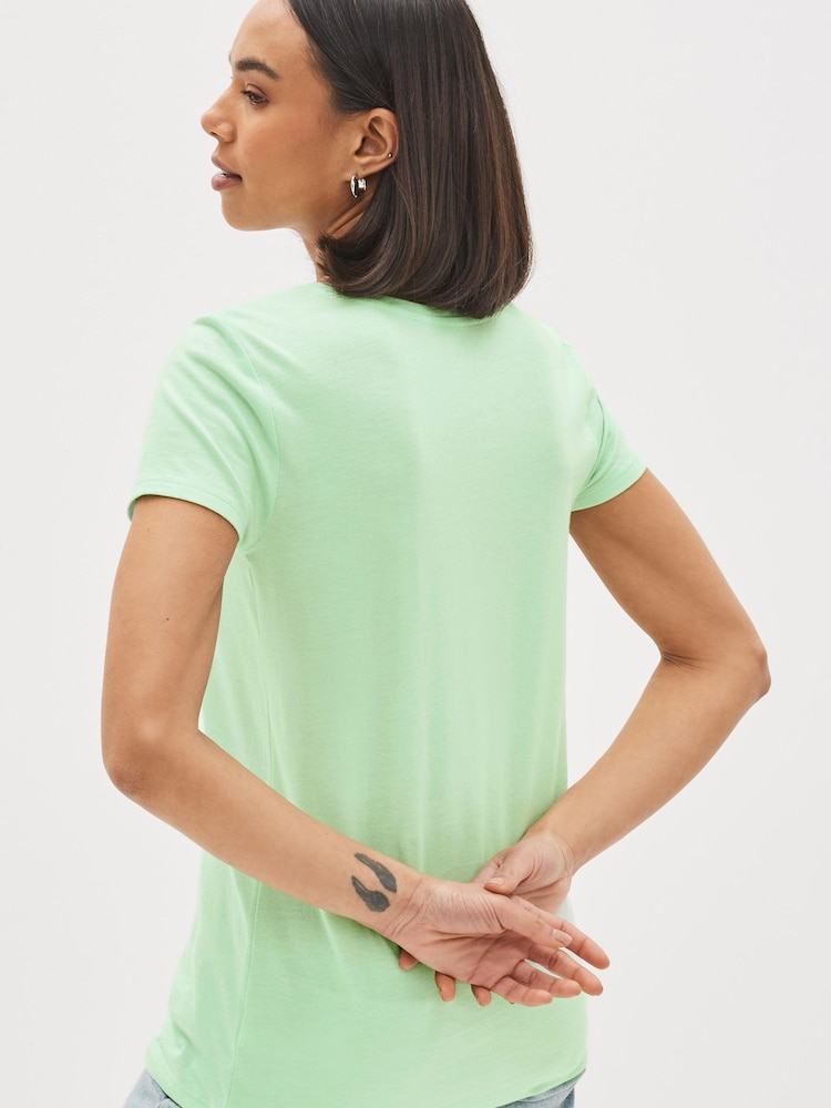 Gap Light Green Favourite Short Sleeve Crew Neck T-Shirt - Image 2 of 4 Gap Light Green Favourite Short Sleeve Crew Neck T-Shirt - Image 2 of 4