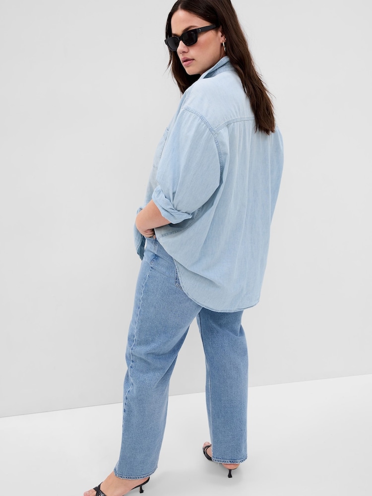 Azul - Camisa vaquera oversize de chambray de Gap - Imagen 2 de 5 Azul - Camisa vaquera oversize de chambray de Gap - Imagen 2 de 5