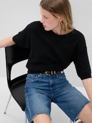 Gap Black LinenBlend Crewneck Jumper - Image 1 of 1