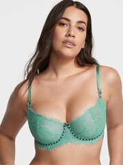Victoria's Secret Parasail Green Lace Ribbon Slot Unlined Balcony Bra - Image 1 of 4