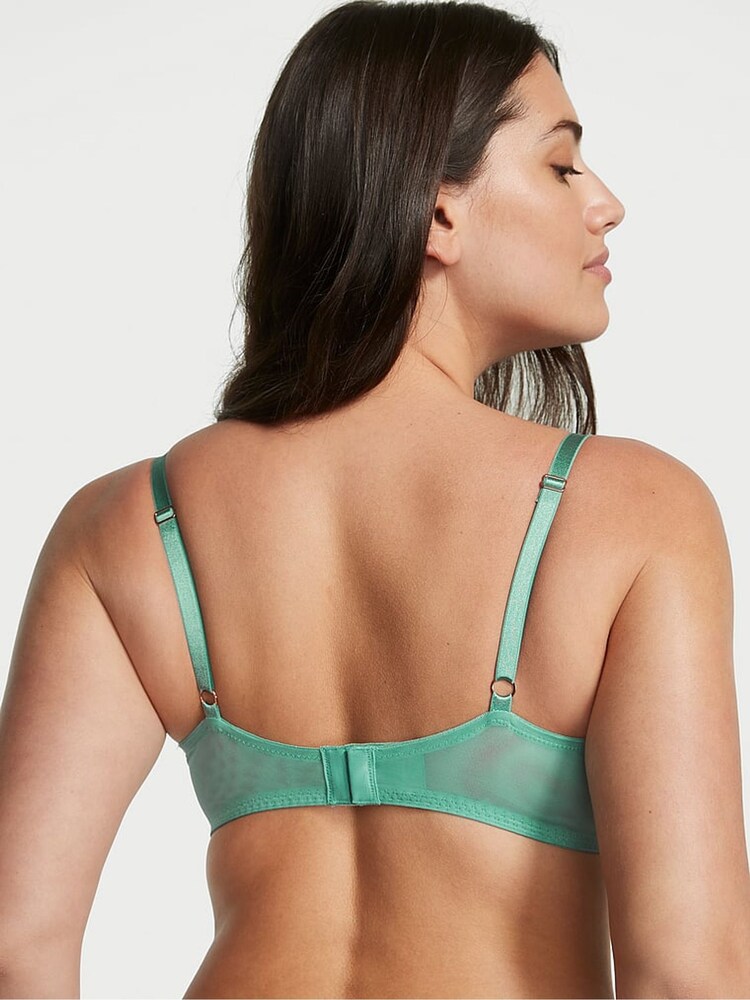 Victoria's Secret Parasail Green Lace Ribbon Slot Unlined Balcony Bra - Image 2 of 4