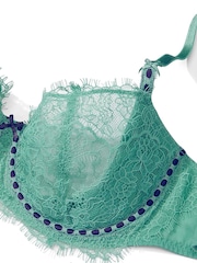 Victoria's Secret Parasail Green Lace Ribbon Slot Unlined Balcony Bra - Image 4 of 4