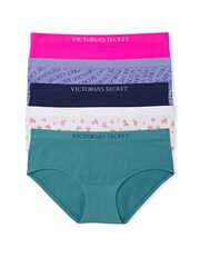 Victoria's Secret Pink/Purple/Blue/White Hipster 5 Pack Knickers - Image 1 of 1
