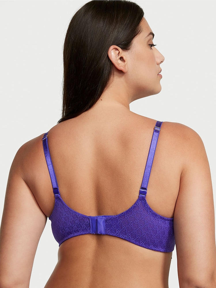 Victoria's Secret Purple Shock Lace Icon Push Up Demi Bra - Image 1 of 3