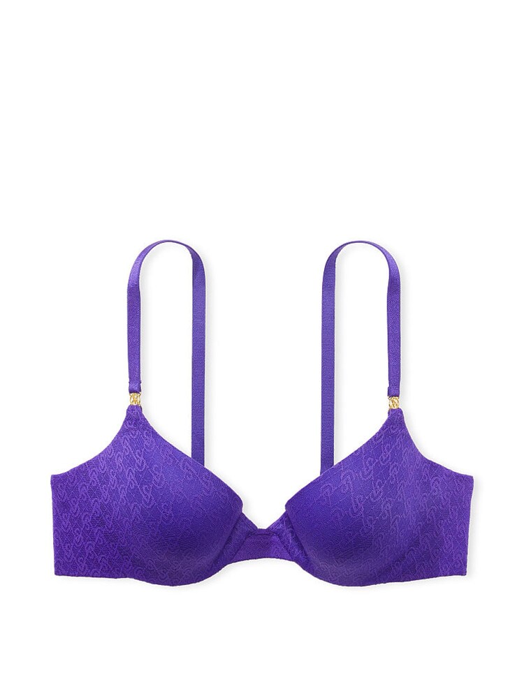 Victoria's Secret Purple Shock Lace Icon Push Up Demi Bra - Image 3 of 3