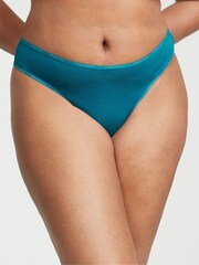 Victoria's Secret Evening Tide Blue Thong Mini Logo Knickers - Image 1 of 1