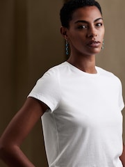 Blanco - Banana Republic Lightweight Crew-Neck T-Shirt - Imagen 1 de 4