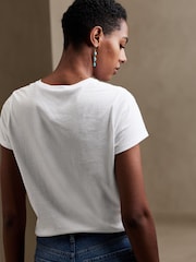 Blanco - Banana Republic Lightweight Crew-Neck T-Shirt - Imagen 2 de 4