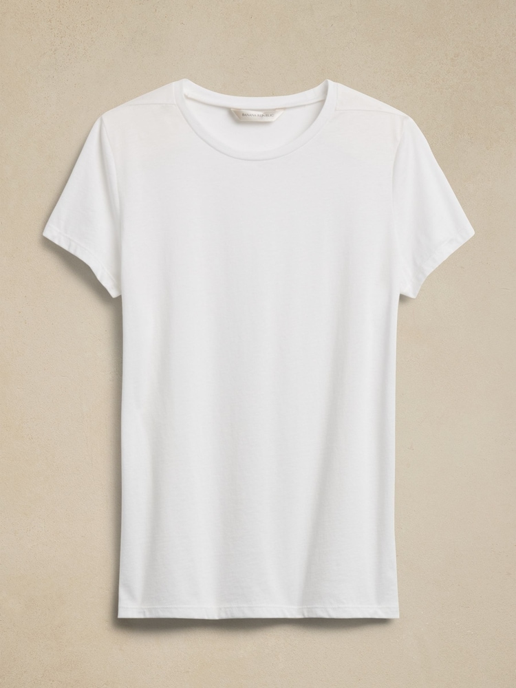 Blanco - Banana Republic Lightweight Crew-Neck T-Shirt - Imagen 4 de 4