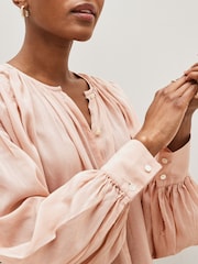 Banana Republic Multi West Cotton-Silk Shirt - Image 3 of 4